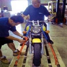 using tie downs to secure motorcycle